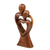 Wood sculpture, 'Morning Hugging' - Hand-Carved Heart-Shaped Suar Wood Sculpture from Bali (image 2b) thumbail