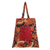 Faltbare Einkaufstasche aus Baumwolle-Batik - Handgefertigte faltbare Einkaufstasche aus Baumwolle mit warmen Batik-Motiven