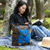 Cotton batik foldable tote bag, 'Blitar's Waters' - Cotton Foldable Tote Bag with Blue and Golden Batik Motifs (image 2b) thumbail