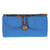 Cotton batik foldable tote bag, 'Blitar's Waters' - Cotton Foldable Tote Bag with Blue and Golden Batik Motifs (image 2d) thumbail