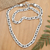 Men's sterling silver chain necklace, 'Valiant Soul' - Men's Polished Silver-Plated Serpetine Chain Necklace (image 2) thumbail