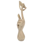 Wood sculpture, 'Laughing' - Hand-Carved Wood Sculpture of Hand Holding a Laughing Mouth