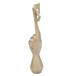 Wood sculpture, 'Laughing' - Hand-Carved Wood Sculpture of Hand Holding a Laughing Mouth