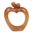 Escultura de madera - Romántica Escultura de Madera de Suar en Forma de Manzana y Corazón