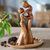 Escultura de madera - Escultura de Madre e Hijo Danza en Madera de Suar Tallada a Mano