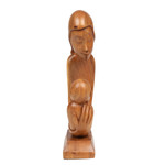 Wood sculpture, 'Carry Me' - Handcrafted Suar Wood Mother and Child Sculpture from Bali