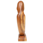 Wood sculpture, 'Carry Me' - Handcrafted Suar Wood Mother and Child Sculpture from Bali
