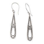 Sterling silver dangle earrings, 'Art Deco' - Polished Traditional Sterling Silver Dangle Earrings