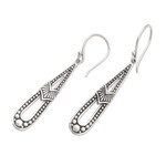 Sterling silver dangle earrings, 'Art Deco' - Polished Traditional Sterling Silver Dangle Earrings