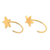 Ear cuffs de latón bañado en oro - Ear cuff minimalistas en forma de estrella de latón chapado en oro de 22k