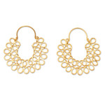 Gold-plated hoop earrings, 'Loop Flair' - Modern 22k Gold-Plated Hoop Earrings with Intertwined Loops