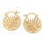 Gold-plated hoop earrings, 'Palm Flair' - 22k Gold-Plated Palm-Themed Hoop Earrings from Indonesia