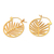 Pendientes aro bañados en oro - Aretes tipo argolla con diseño de palmeras chapados en oro de 22 k de Indonesia