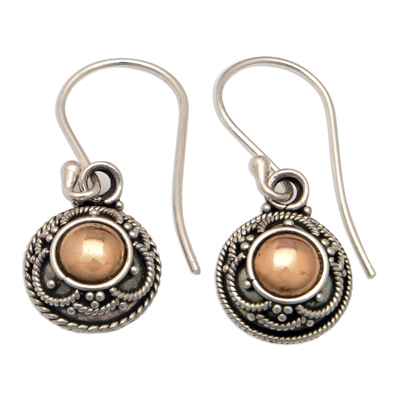 Gold-accented dangle earrings, 'Spring Gold' - 18k Gold-Accented Dangle Earrings Crafted in Bali