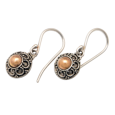 Gold-accented dangle earrings, 'Luxurious Bouquet' - Floral 18k Gold-Accented Sterling Silver Dangle Earrings