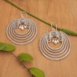 Cultured pearl and rainbow moonstone dangle earrings, 'Fancy Harmony' - Dangle Earrings with Pearls and Natural Rainbow Moonstones