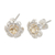 Cubic Zirconia Stud Earrings, 'Success Blossom' - Floral Stud Earrings Crafted from Sterling Silver