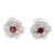 Cubic Zirconia Stud Earrings, 'Passion Blossom' - Floral Stud Earrings Crafted from Sterling Silver