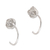 Sterling silver ear cuffs, 'Rose Aura' - Rose-Shaped Sterling Silver Ear Cuffs from Bali