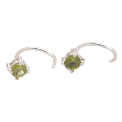 Cubic Zirconia ear cuffs, 'Forest Embrace' - High-Polished Ear Cuffs Crafted from Sterling Silver