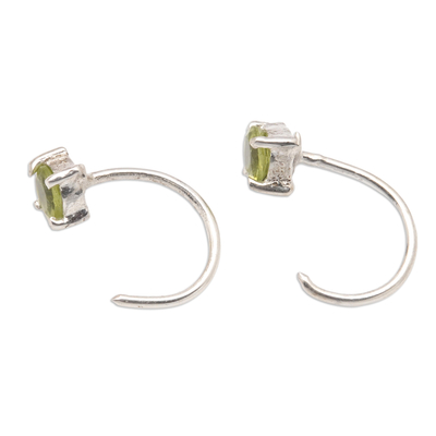 Cubic Zirconia ear cuffs, 'Forest Embrace' - High-Polished Ear Cuffs Crafted from Sterling Silver