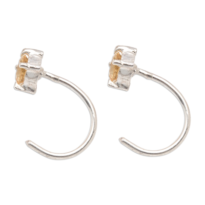 Cubic Zirconia Ear Cuffs, 'Joyous Embrace' - High-Polished Ear Cuffs Crafted from Sterling Silver