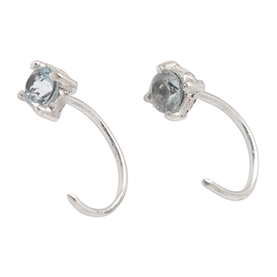 Cubic Zirconia Ear Cuffs, 'Heaven Embrace' - Polished Ear Cuffs Crafted from Sterling Silver