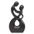 Wood sculpture, 'Staring at You' - Abstract Romantic Suar Wood Sculpture in a Black Hue (image 2b) thumbail