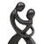 Wood sculpture, 'Staring at You' - Abstract Romantic Suar Wood Sculpture in a Black Hue