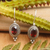 Pendientes colgantes de granate - Aretes colgantes tradicionales de plata esterlina con gemas de granate