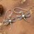 Gold-accented sterling silver dangle earrings, 'Dragonfly's Spell' - 18k Gold-Accented Dragonfly Dangle Earrings from Bali