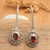 Garnet drop earrings, 'Lover's Charm' - Sterling Silver Drop Earrings with Faceted Garnet Gems (image 2) thumbail