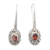 Garnet drop earrings, 'Lover's Charm' - Sterling Silver Drop Earrings with Faceted Garnet Gems thumbail
