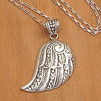 Sterling silver pendant necklace, 'Heavenly Guardian'