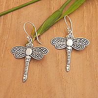 Sterling silver dangle earrings, 'Euphoric Flight'