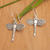 Sterling silver dangle earrings, 'Euphoric Flight' - Dragonfly-Themed Sterling Silver Dangle Earrings from Bali (image 2) thumbail