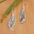 Amethyst dangle earrings, 'Plumage of the Wise' - Feather-Themed Dangle Earrings with Faceted Amethyst Jewels (image 2) thumbail