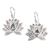 Blue topaz filigree dangle earrings, 'Loyalty Lotus' - Lotus-Themed Filigree Dangle Earrings with Blue Topaz Gems thumbail
