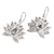 Blue topaz filigree dangle earrings, 'Loyalty Lotus' - Lotus-Themed Filigree Dangle Earrings with Blue Topaz Gems