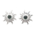 Quartz button earrings, 'Green Sunlight' - Sterling Silver Sun Button Earrings with Green Quartz Gems