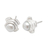 Cultured pearl button earrings, 'Shining Treasure' - Modern Sterling Silver Button Earrings with White Pearls