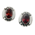 Garnet stud earrings, 'Red Miracle' - Natural Garnet Stud Earrings Made from Sterling Silver