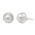 Cultured pearl stud earrings, 'Purity Core' - Polished Round Sterling Silver Stud Earrings with Pearls