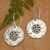 Sterling silver dangle earrings, 'Flourishing Discs' - Floral Hammered Sterling Silver Dangle Earrings from Bali