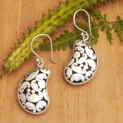 Sterling silver dangle earrings, 'Island Dame' - Traditional Balinese Sterling Silver Dangle Earrings