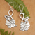 Sterling silver dangle earrings, 'Dance of Flowers' - Floral Polished Sterling Silver Dangle Earrings from Bali