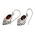 Garnet dangle earrings, 'Passion at Heart' - Heart-Shaped Sterling Silver Dangle Earrings with Garnet