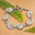 Sterling silver link bracelet, 'Holy Leaves' - Leafy Sterling Silver Link Bracelet in a Polished Finish