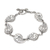 Sterling silver link bracelet, 'Holy Leaves' - Leafy Sterling Silver Link Bracelet in a Polished Finish