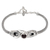 Garnet pendant bracelet, 'Passionate Girl' - Traditional Sterling Silver Pendant Bracelet with Garnet Gem